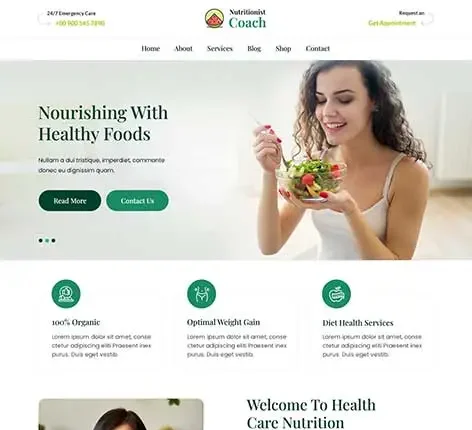 Health Coach WordPress Theme for Wellness Experts and Fitness Mentors