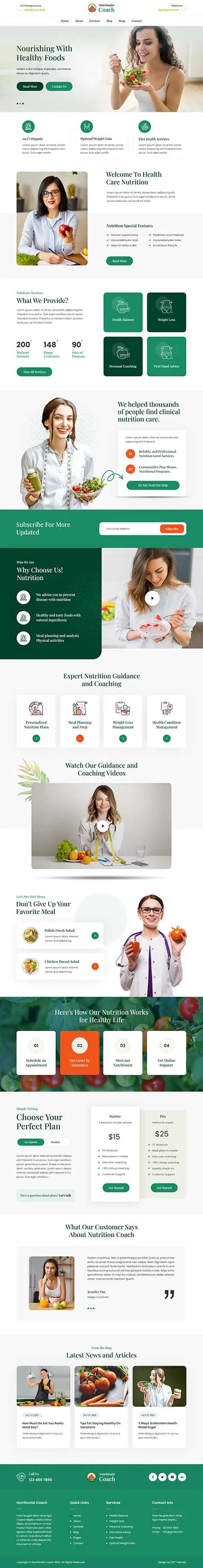 health coach WordPress theme