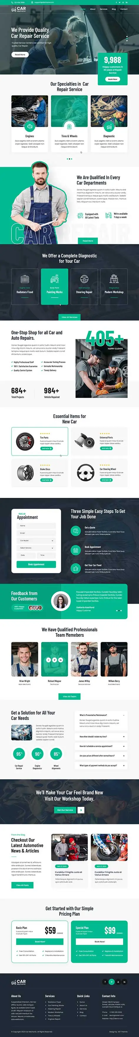 SKT Car Mechanic - Auto mechanic WordPress theme