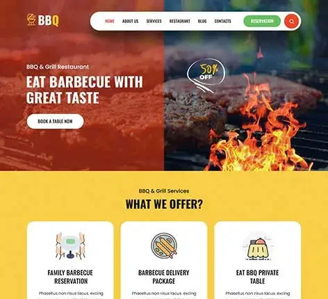 SKT Barbecue Pro - BBQ restaurant WordPress theme