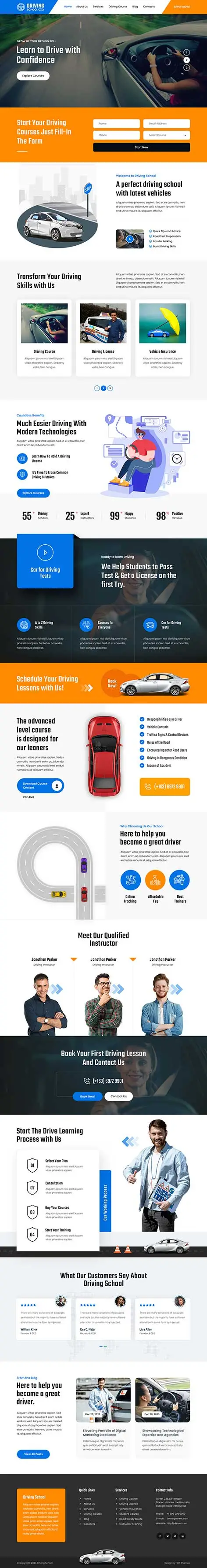 driving school WordPress theme