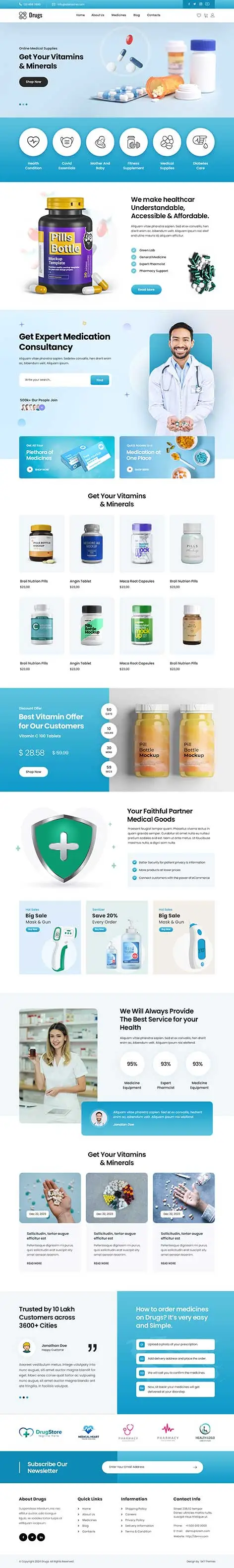 SKT Pharma - Drug Store WordPress theme