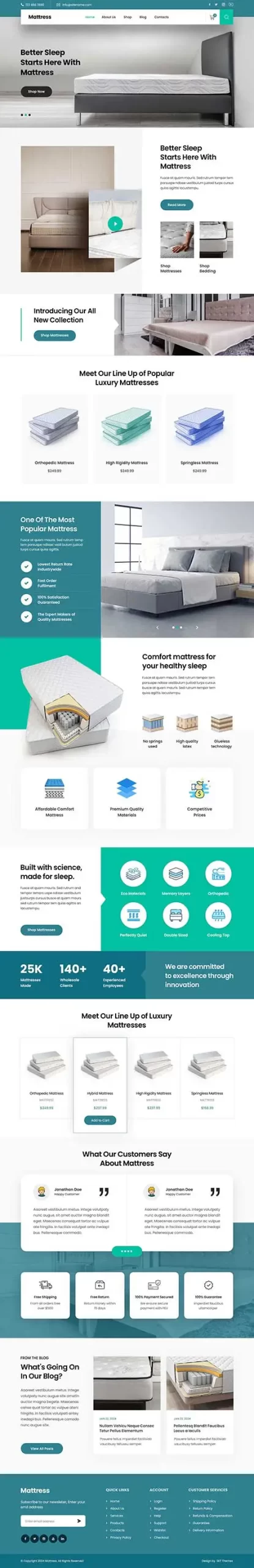 mattress shop WordPress theme