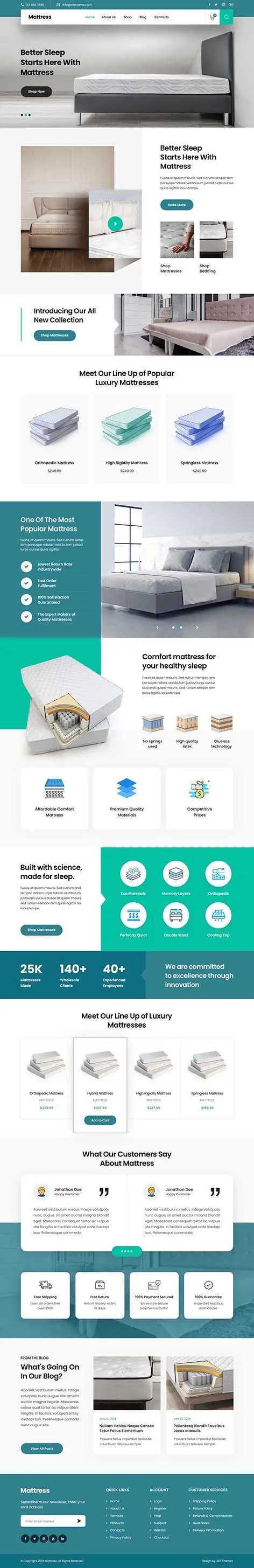 Mattress Shop WordPress theme