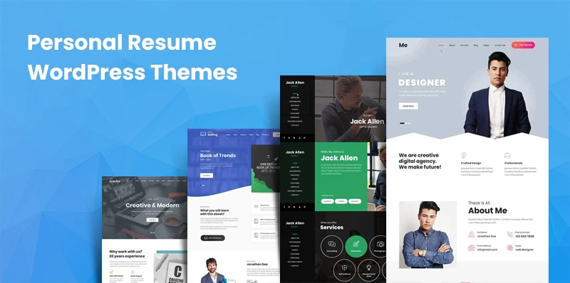 Responsive Personal resume WordPress themes 4 personal profile sites