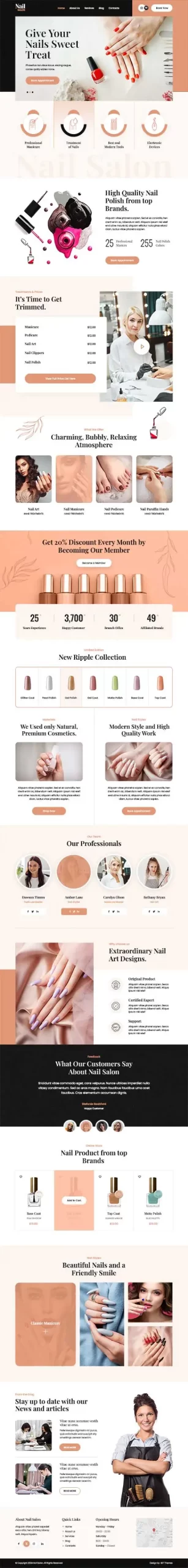 nail salon WordPress theme
