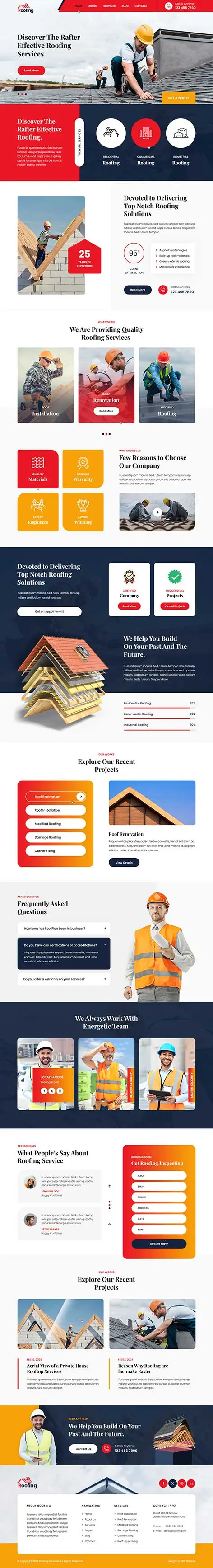 roofing services WordPress theme