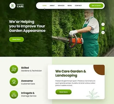SKT Garden Care - Garden Landscaper WordPress Theme