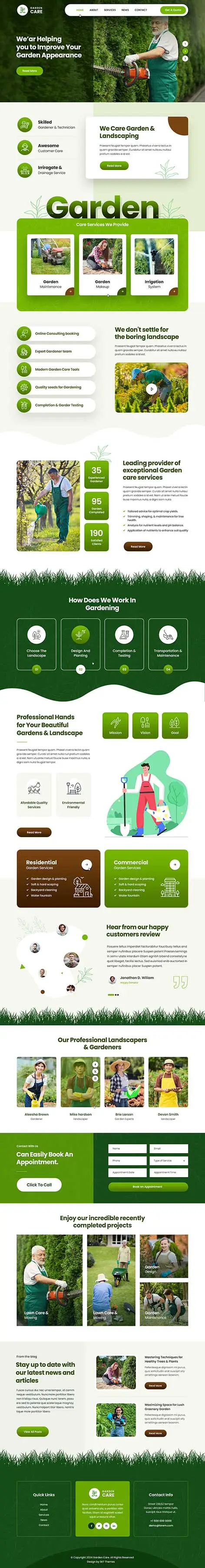 SKT Garden Care - Garden Landscaper WordPress Theme