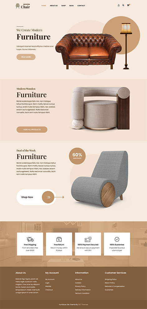 Free WooCommerce furniture theme