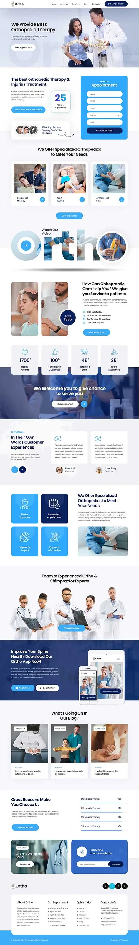 orthopedic therapy WordPress theme