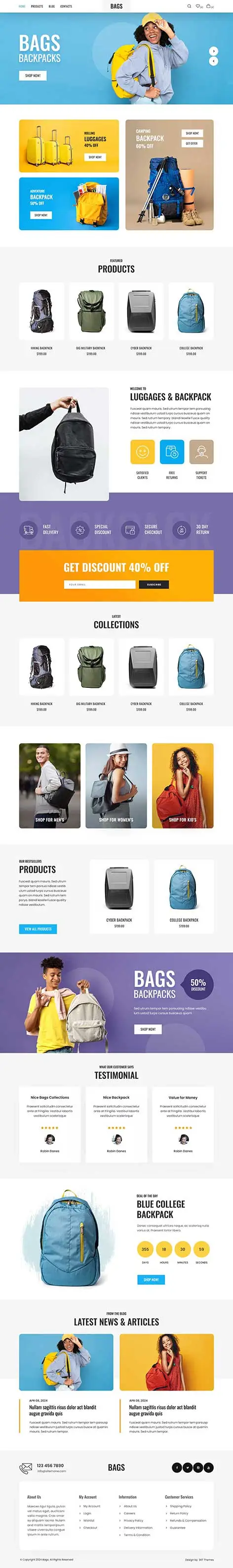 SKT Bags - Bag Store WordPress theme