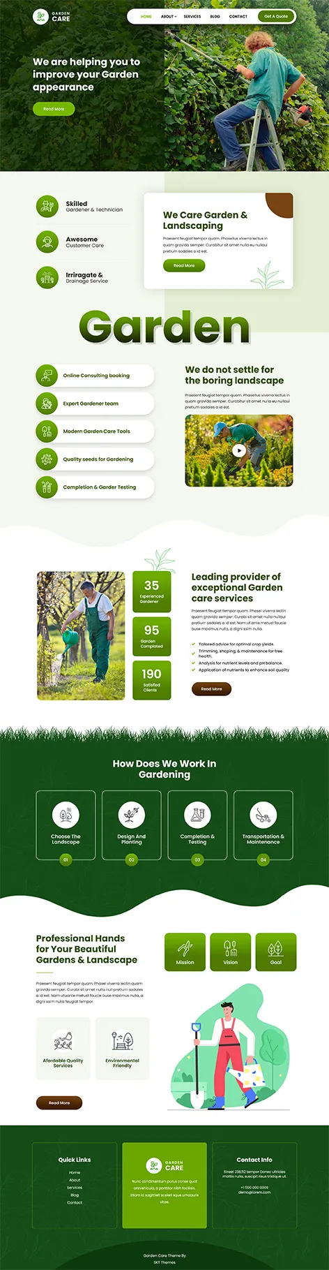 Free garden care WordPress theme