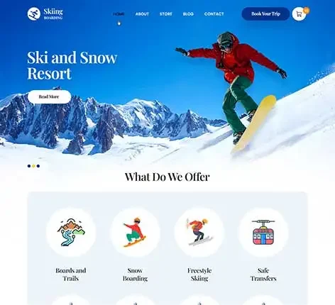 SKT SKI snowboard WordPress theme