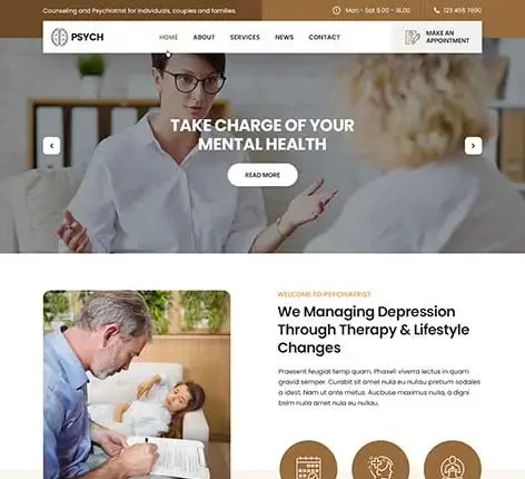 SKT Psyche - Psychotherapist WordPress theme