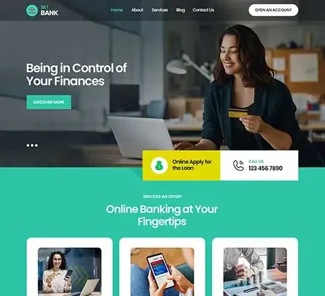 SKT Banking - Banking WordPress Theme for Financial Institutions and Loan Services