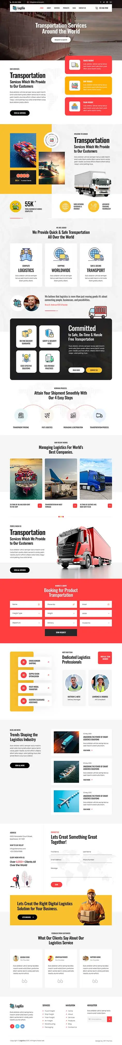 Logistics - Cargo WordPress theme