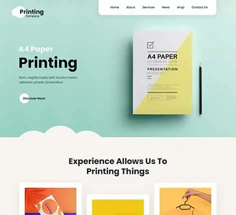 Printing Company WordPress Theme for print shops and design studios