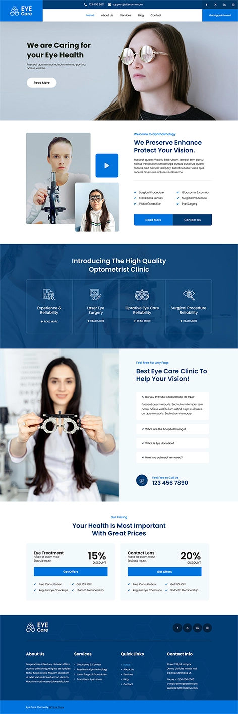 Free Optical Store WordPress Theme