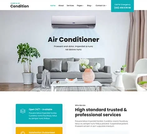 AC Repair WordPress Theme designed for HVAC services and air conditioning businesses
