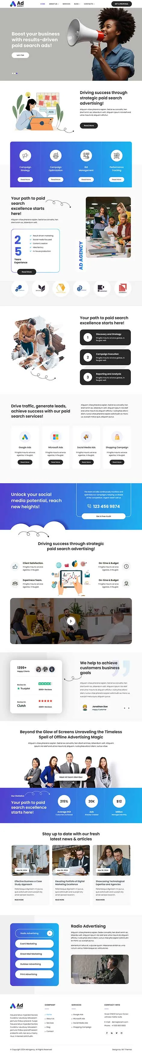 Advertising WordPress Theme for Marketing Agencies and Ad Services
