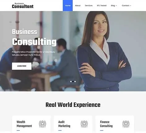 Advisor WordPress Theme for financial, legal, or business consultants