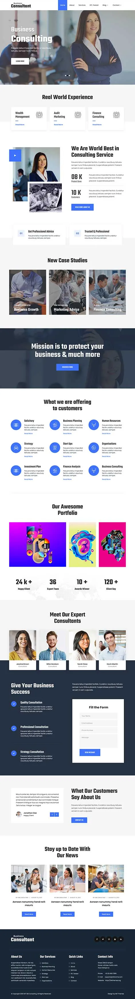 Advisor WordPress Theme for financial, legal, or business consultants