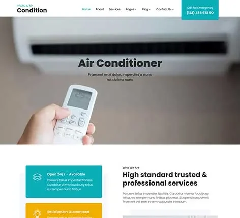 Air Conditioning WordPress Theme for HVAC Businesses