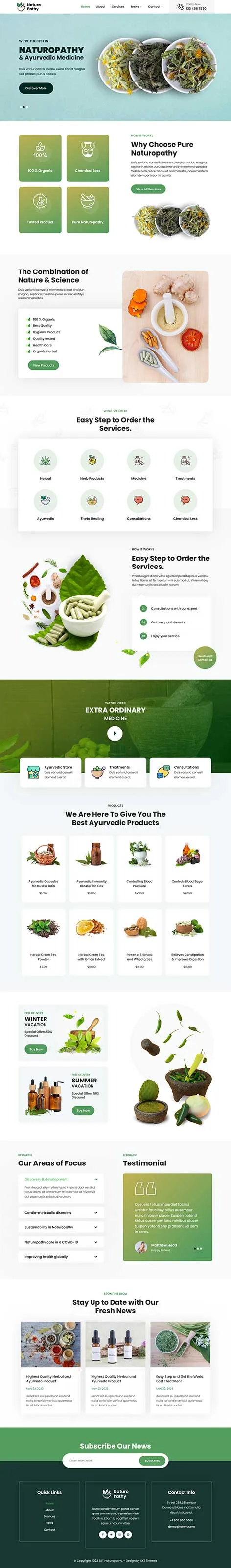Alternative Medicine WordPress Theme for Holistic and Natural Health Centers