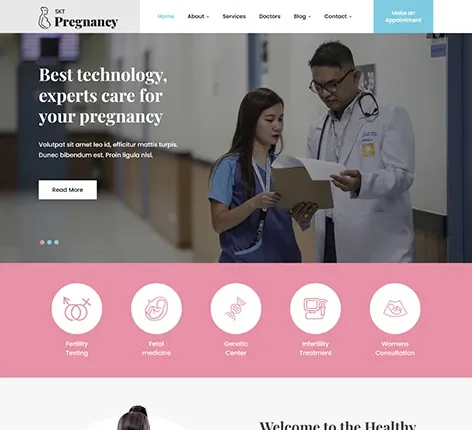 Appointment booking WordPress theme with scheduling features by SKT Themes