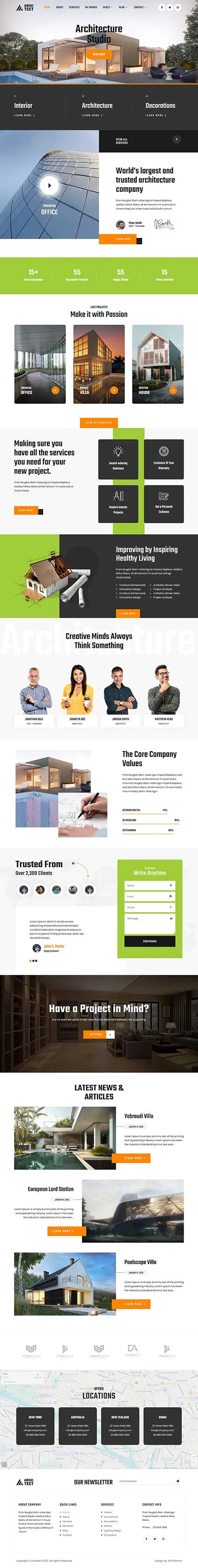 Architecture WordPress Theme for Design Studios and Construction Firms