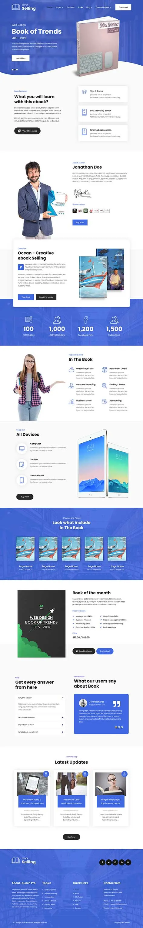Author Page WordPress Template for Book Writers and Self-Publishers