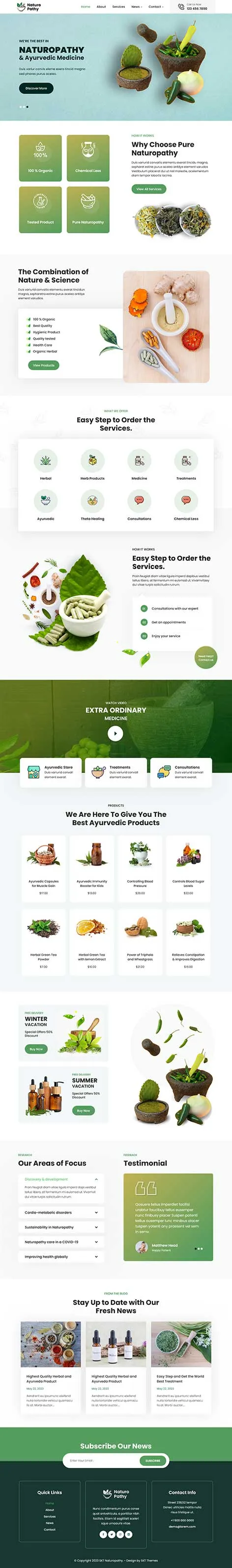 Ayurvedic Website Template by SKT Themes