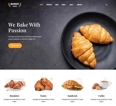 Bakery Template WordPress Theme for Bakeries and Cake Shops