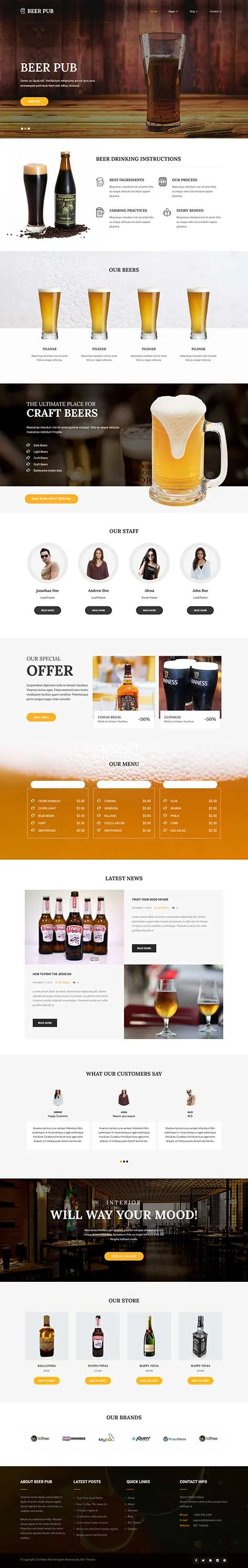Bar WordPress Theme for Pubs and Nightlife Spots