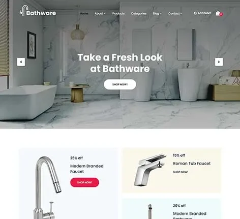 Bathroom Website Template for Sanitary Ware Businesses