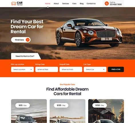 Bike Rental WordPress Theme by SKT Themes – Rental Business Product