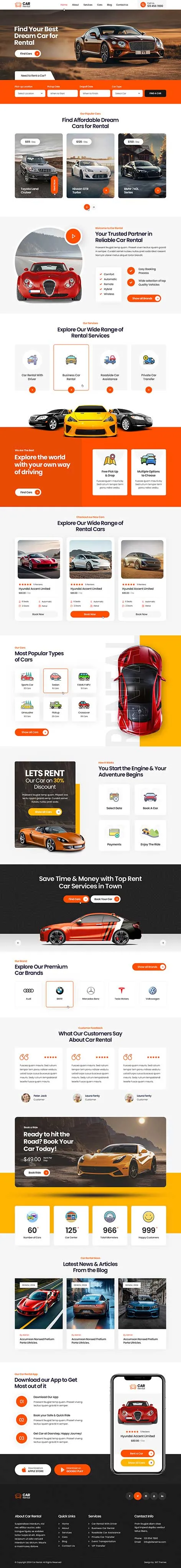 Bike Rental WordPress Theme by SKT Themes â€“ Rental Business Product