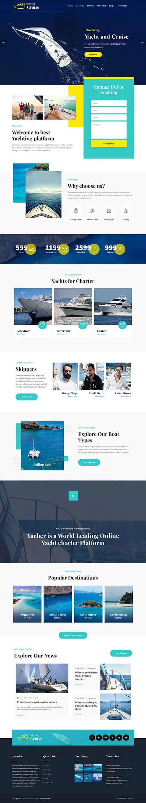 Boat Rental WordPress Theme for Yacht and Watercraft Bookings