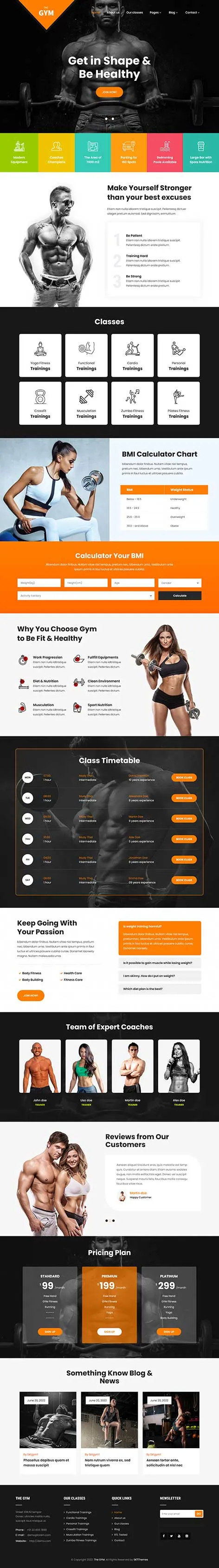 Bodybuilding WordPress Theme from SKT Themes