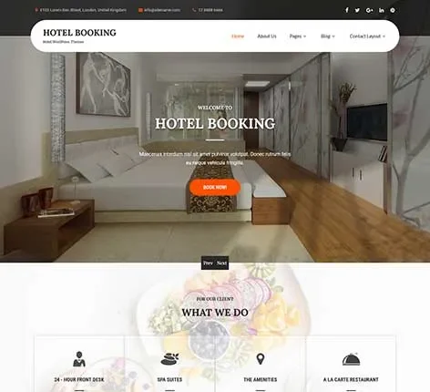 Booking WordPress Theme by SKT Themes – Appointment and reservation layout