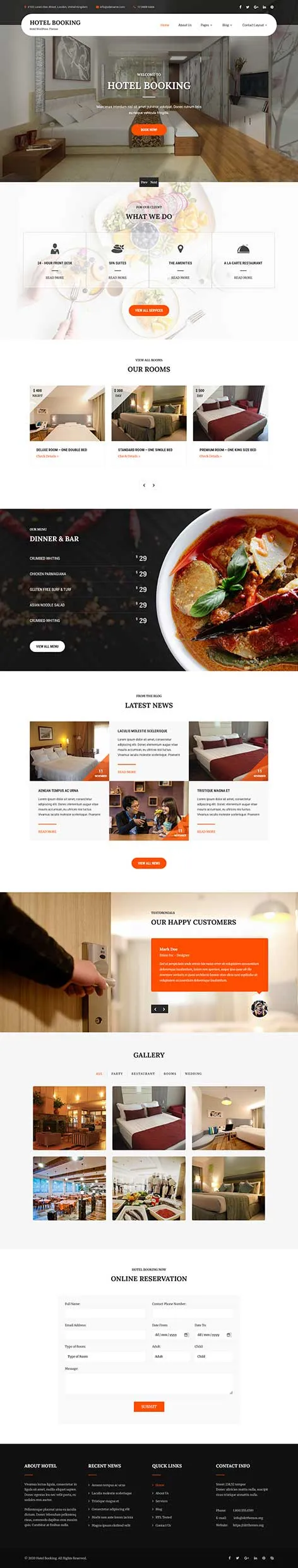 Booking WordPress Theme by SKT Themes â€“ Appointment and reservation layout