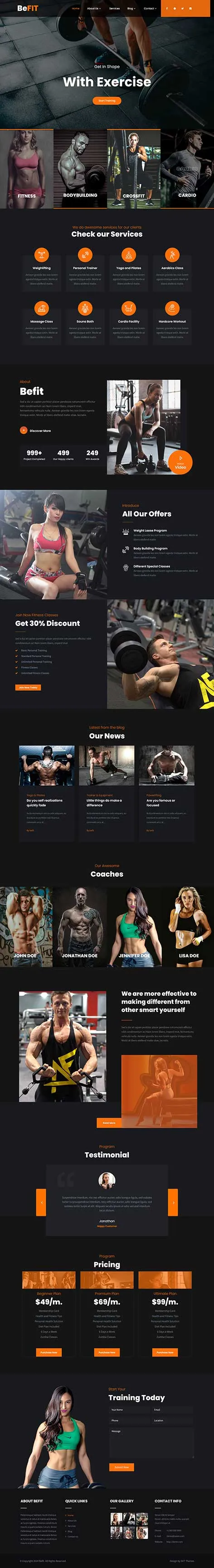 Boxing gym WordPress theme for fitness centers by SKT Themes