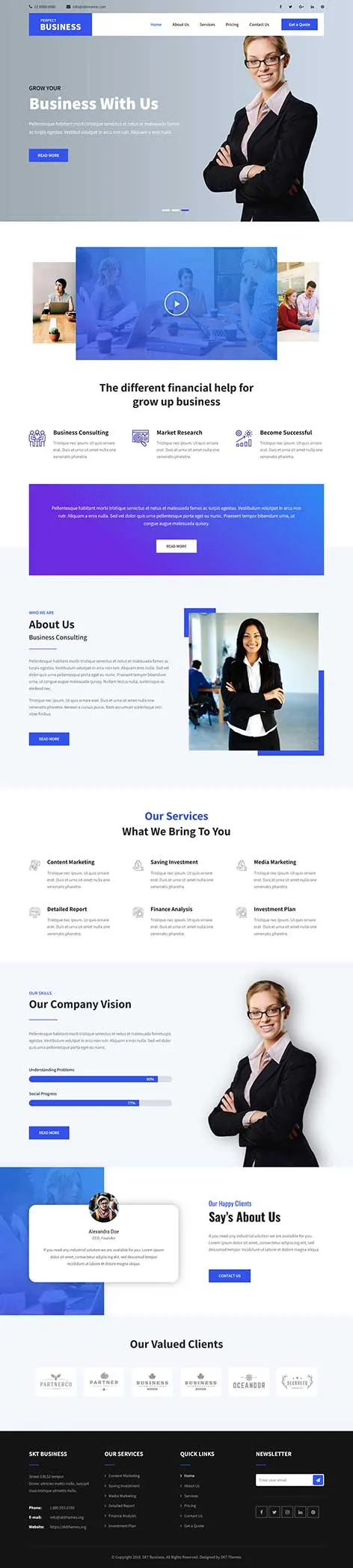 Business Website WordPress Theme for Startups and Corporations