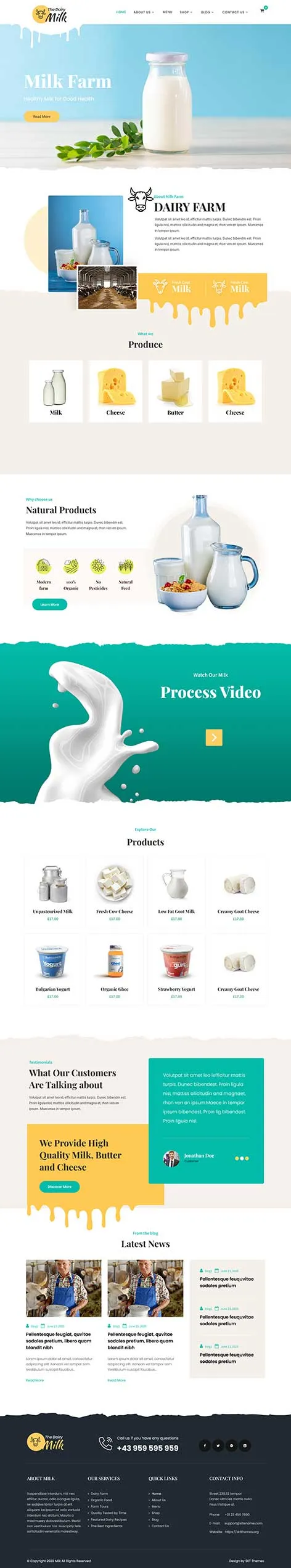 Butter WordPress Theme for Dairy Brands and Organic Farms