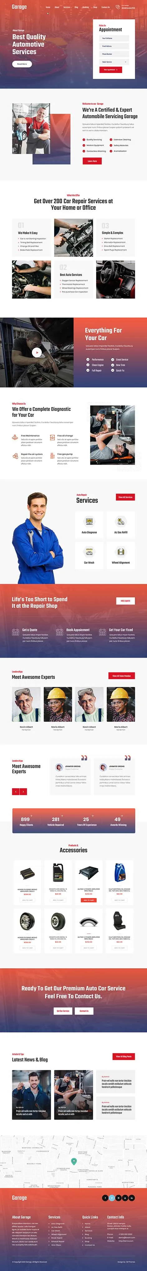 Car Garage WordPress Theme for Auto Repair and Mechanic Shops