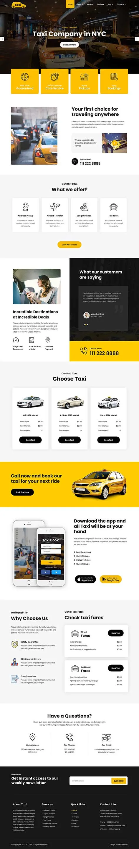 Car hire WordPress theme for rental services by SKT Themes