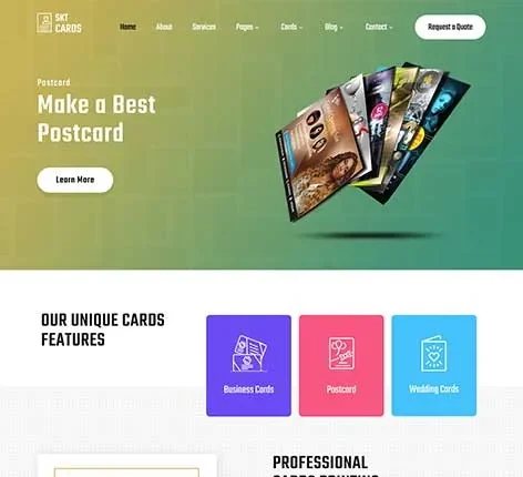 Card Design WordPress Theme for Invitation and Greeting Card Businesses