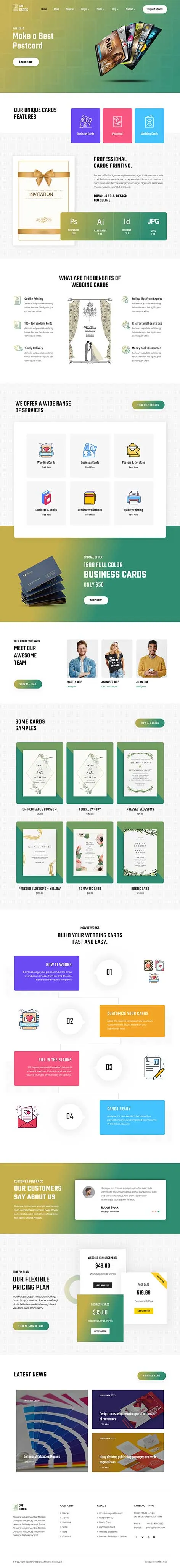 Card Design WordPress Theme for Invitation and Greeting Card Businesses
