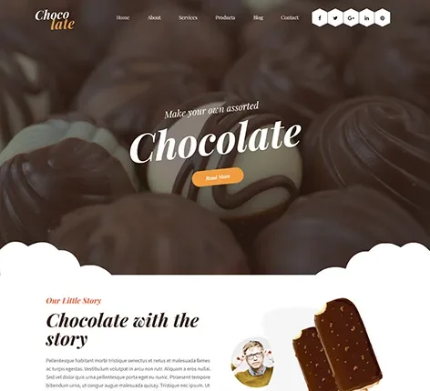 Chocolate Website Template by SKT Themes – Product for Chocolate Stores